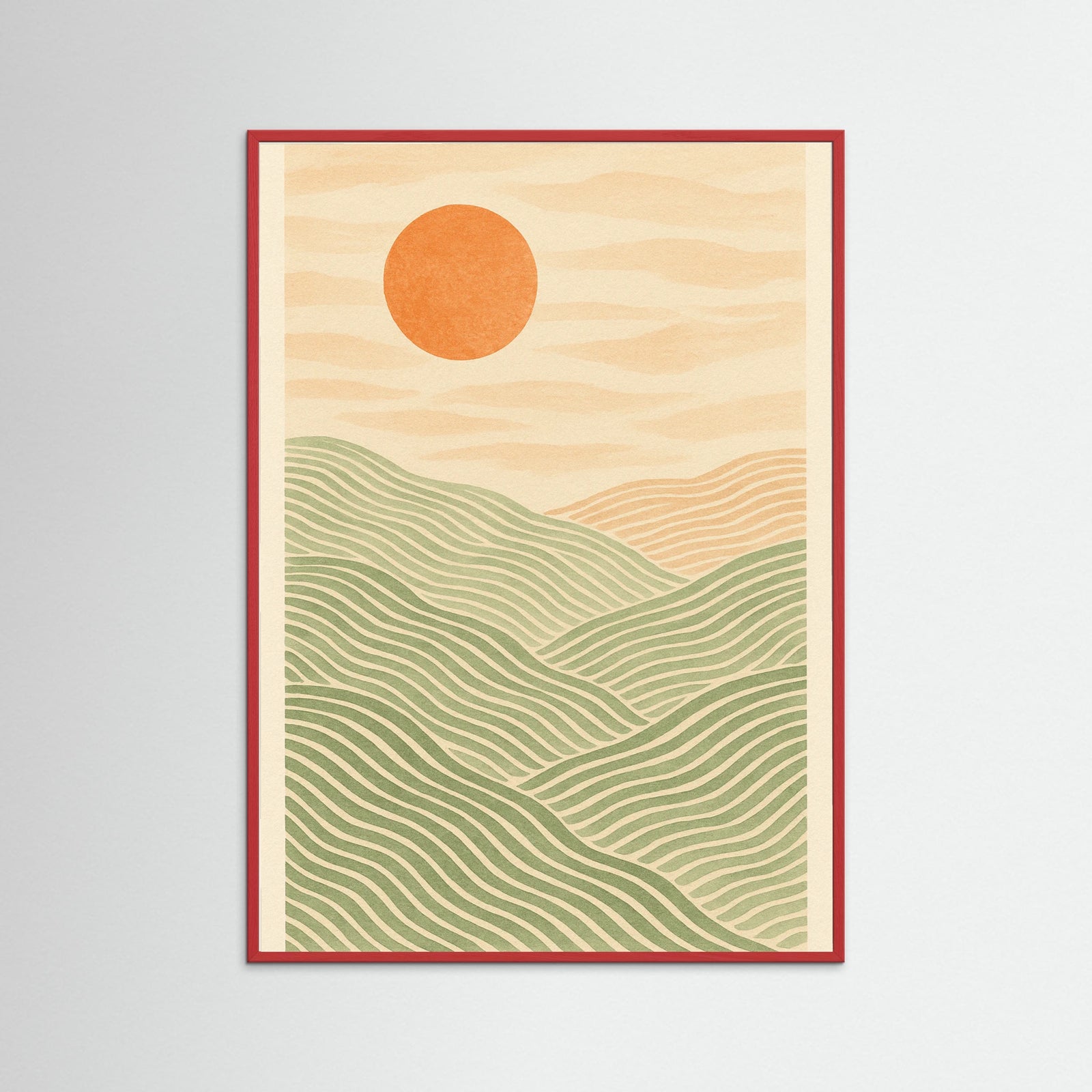 Red Wood Flowing Contours