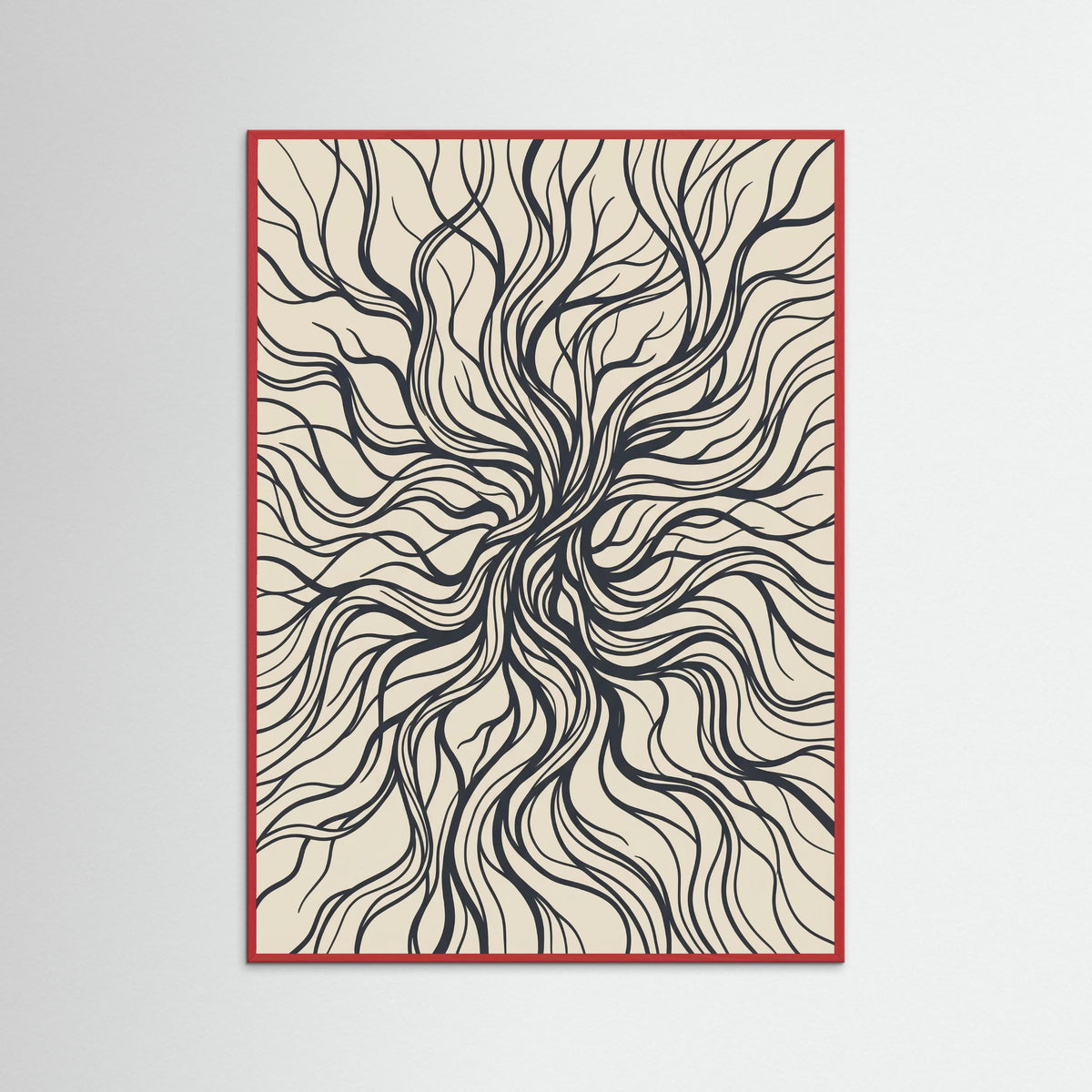 Red Wood Flowing Contours