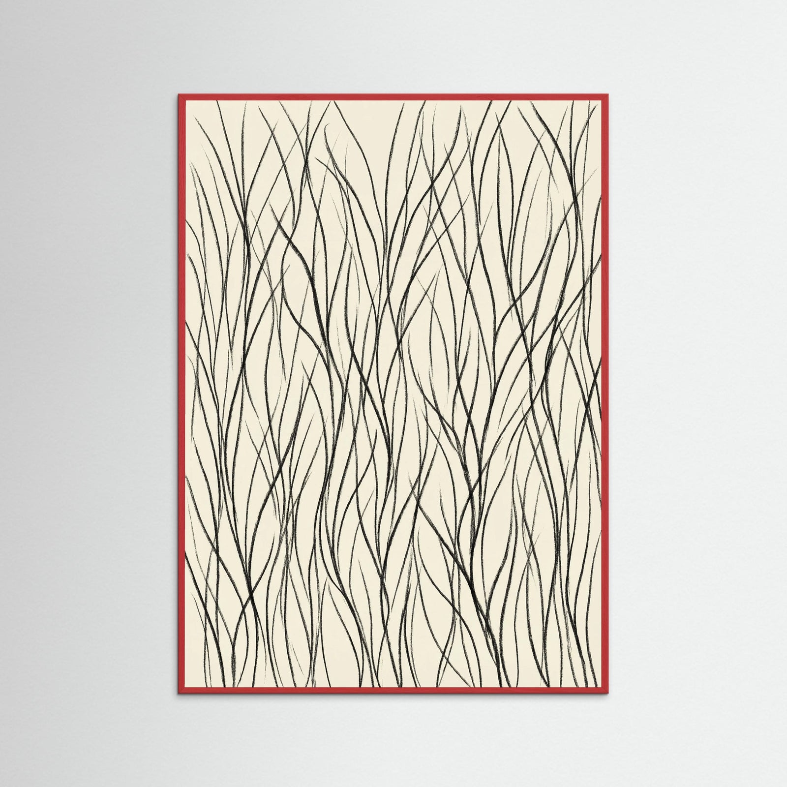 Red Wood Flowing Rhythms Black