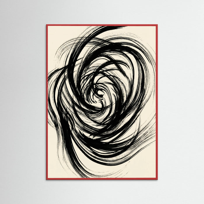 Red Wood Fluid Black Strokes