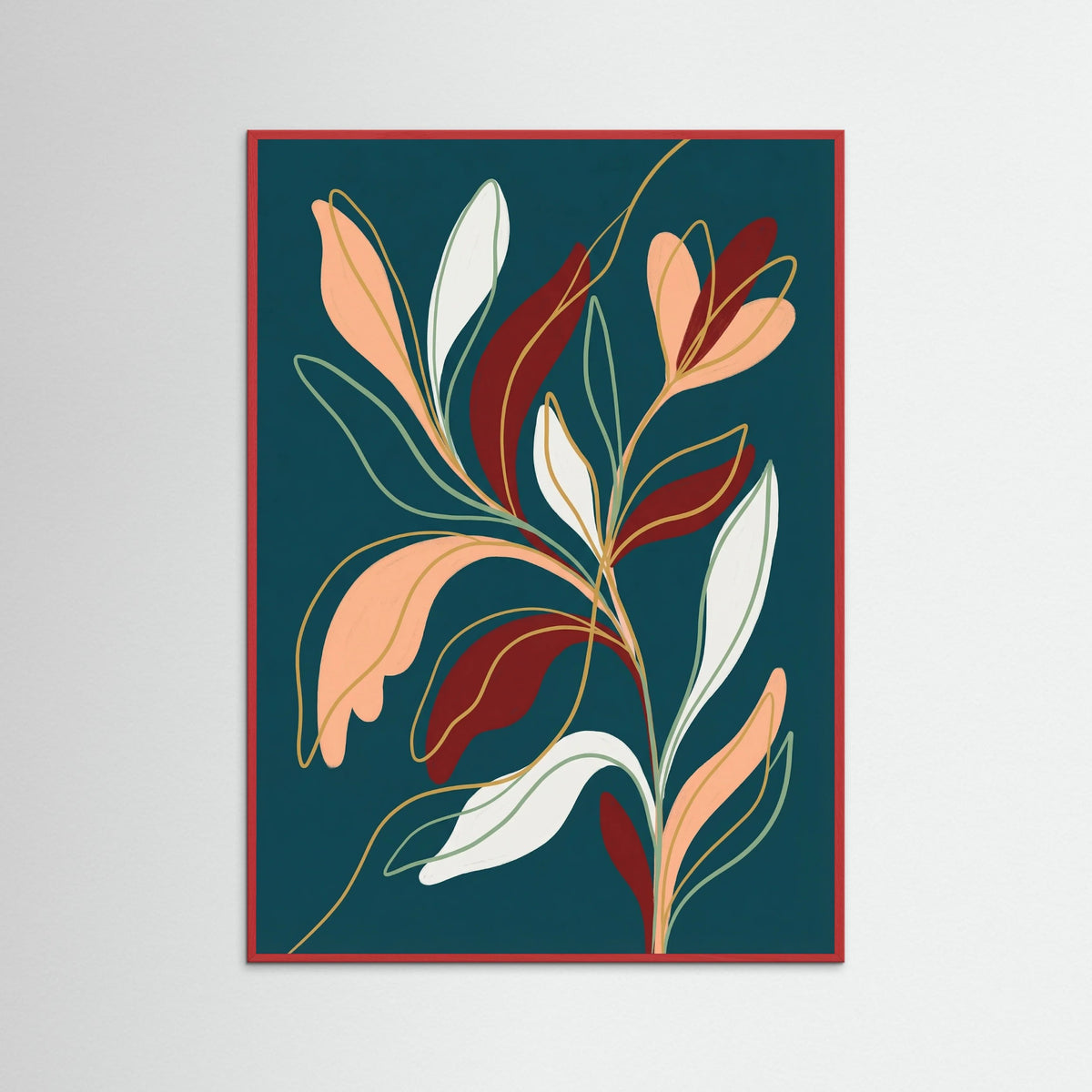 Red Wood Fluid Contours