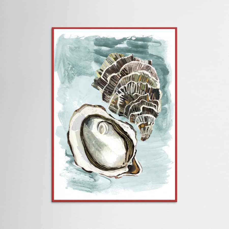 Affiche For the Love of Oysters, foodie art, seafood art, rustic ocean inspired – affiche et impression d’art