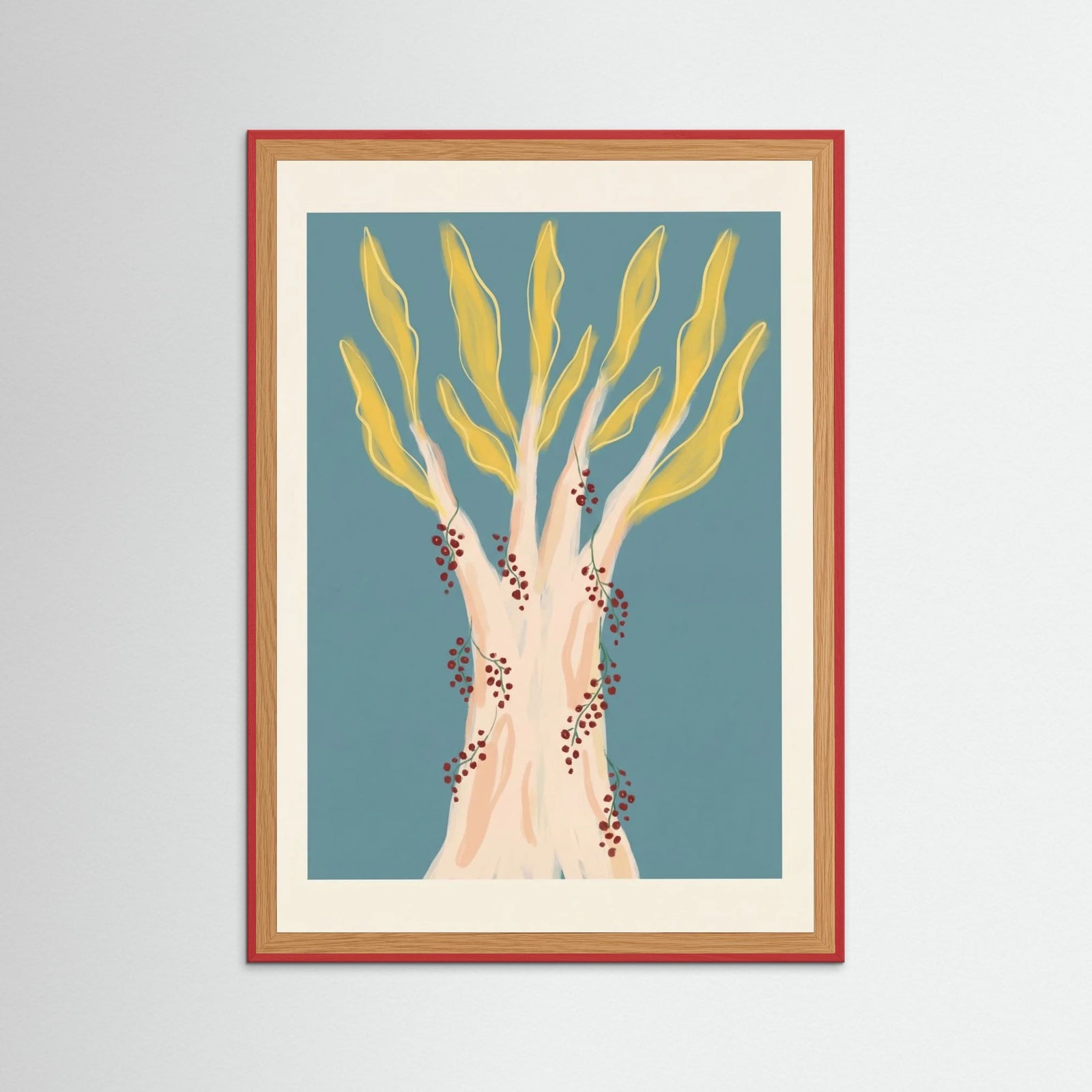 Red Wood Fountain Flora Burst