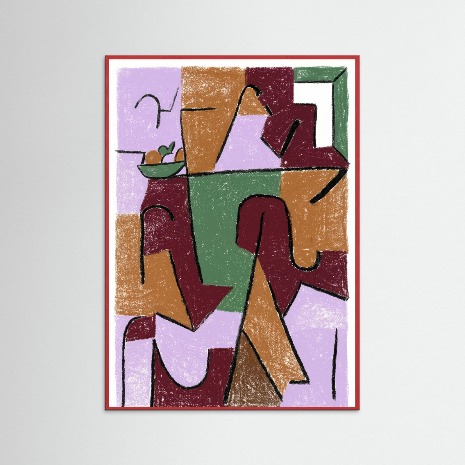 Red Wood Fragmented Forms