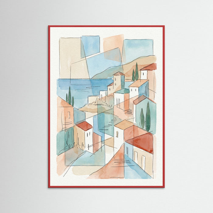 Red Wood Fragmented Mediterranean View