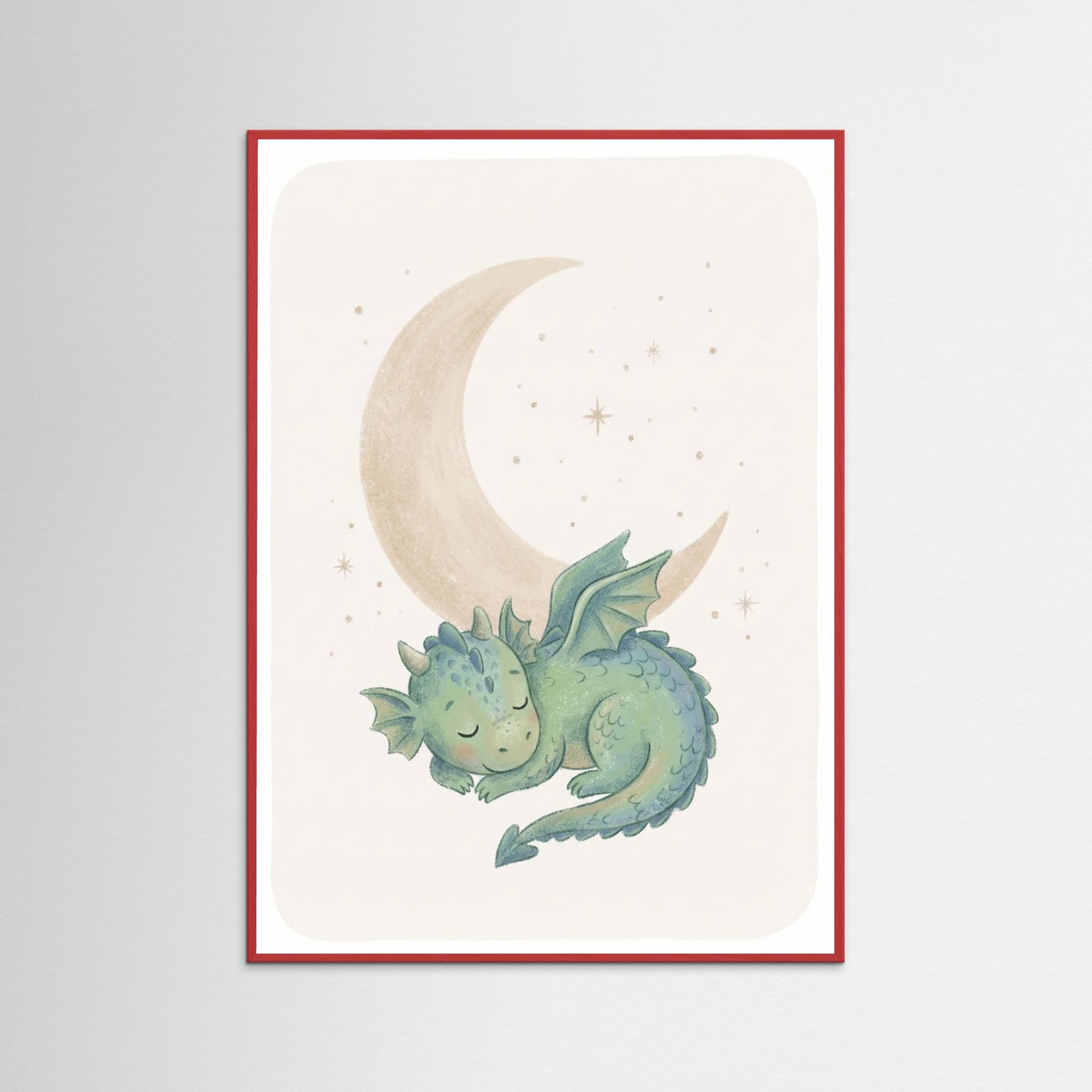 Red Wood Friendly Dino Moon