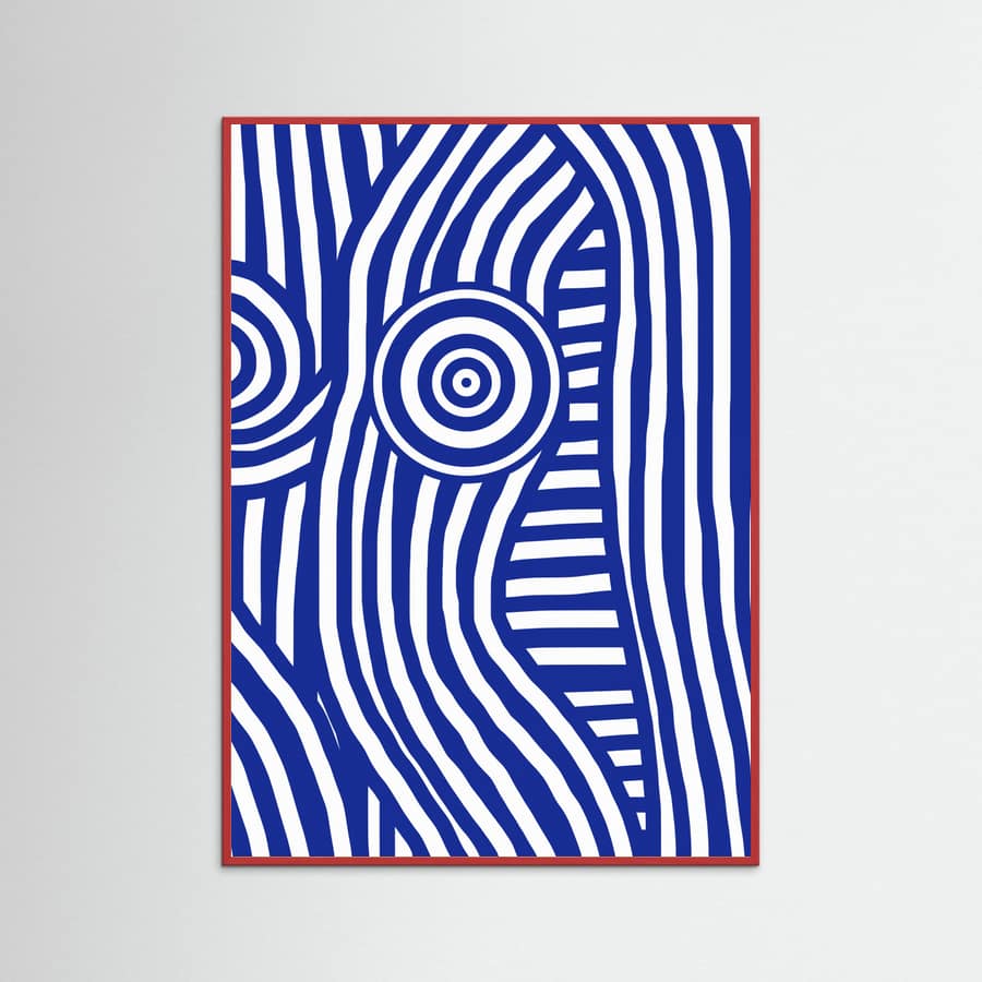Front Blue and White Striped Nude Poster – poster and art print