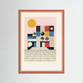 Red Wood Geometric Ascent Beige