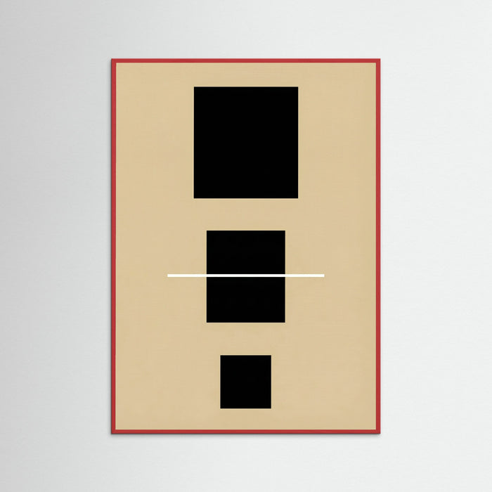 Red Wood Geometric Balance