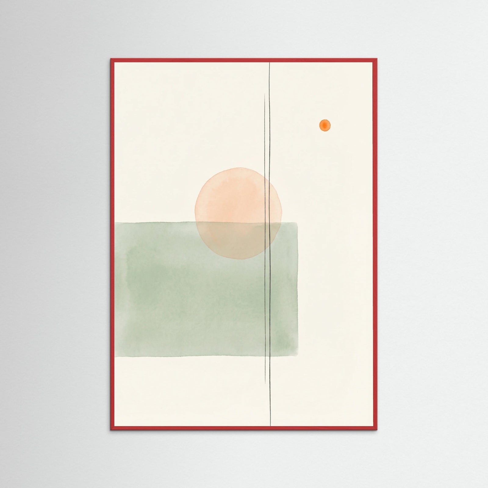 Red Wood Geometric Balance