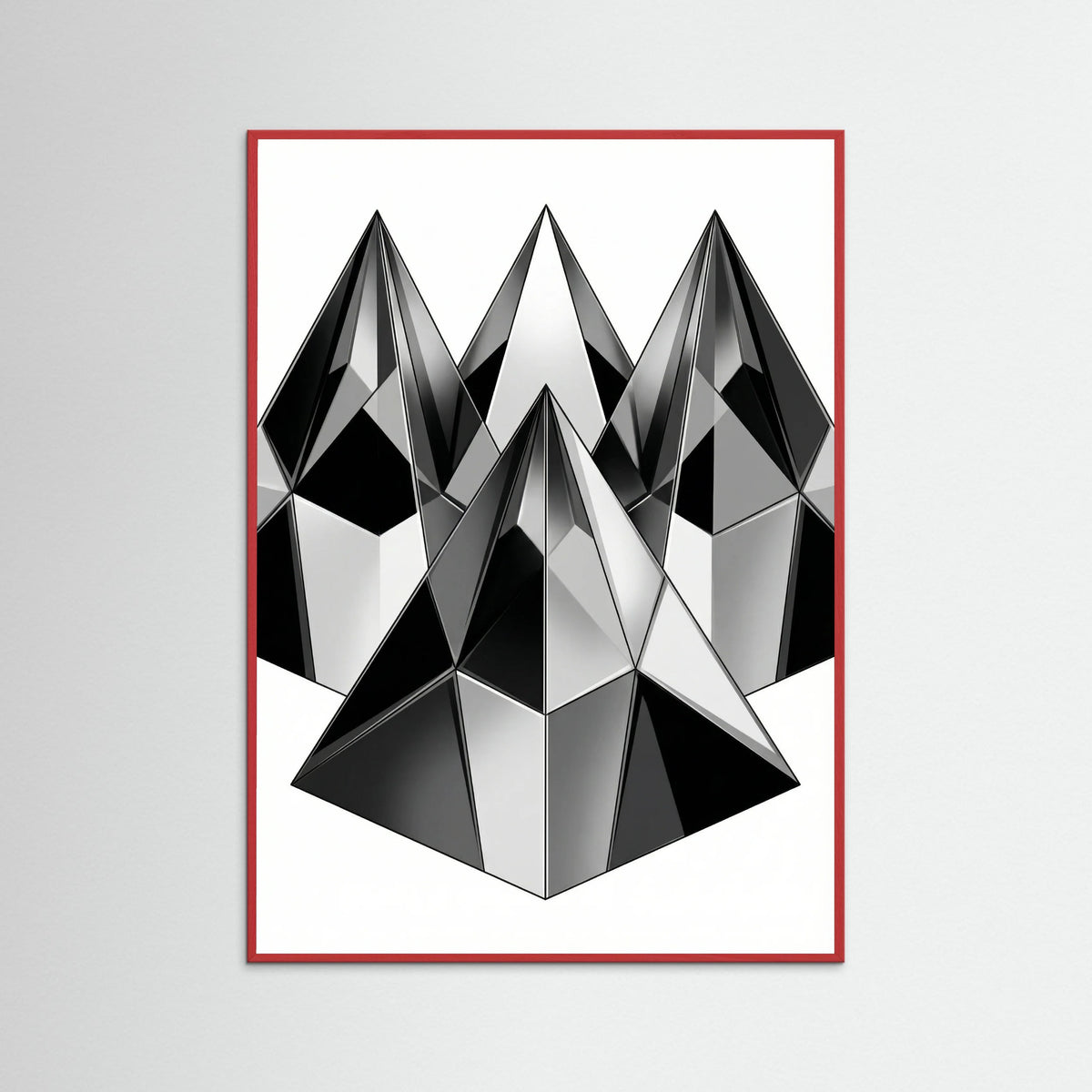 Red Wood Geometric Facets