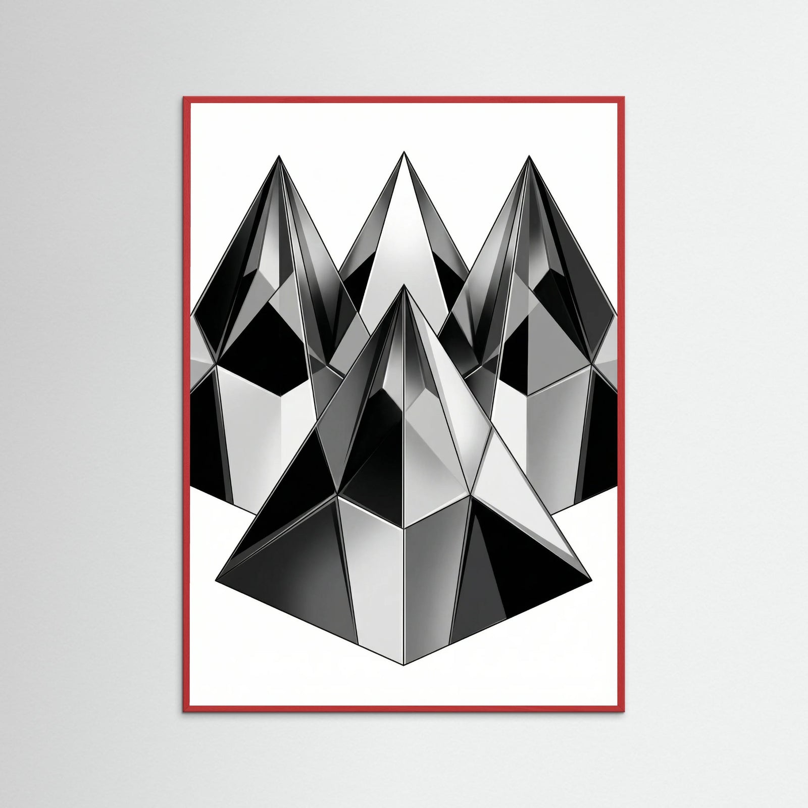 Red Wood Geometric Facets