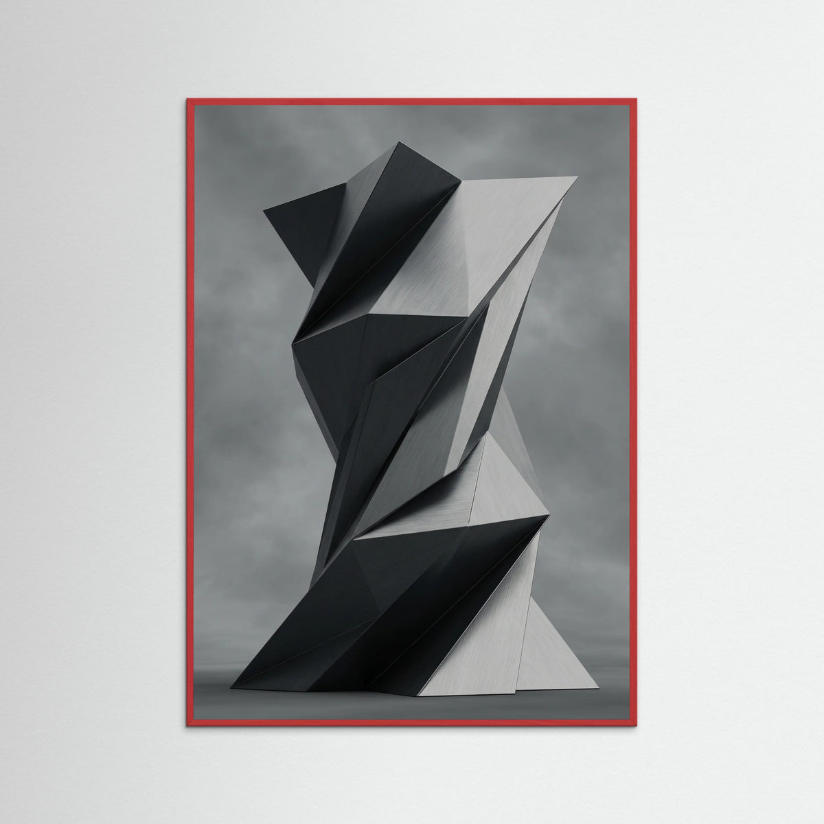 Red Wood Geometric Folds