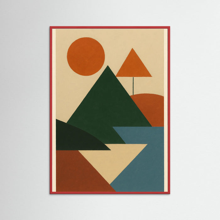 Red Wood Geometric Forms