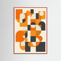 Red Wood Geometric Harmony Orange