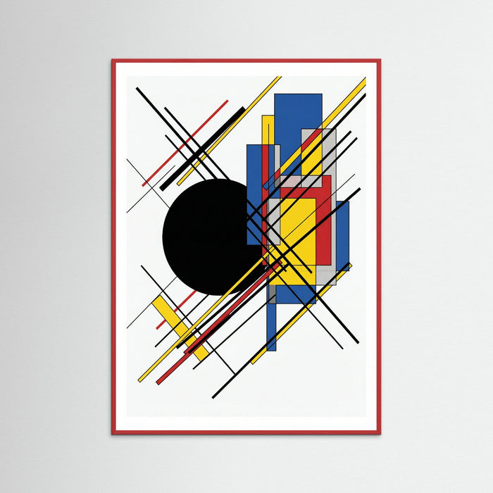 Red Wood Geometric Harmony
