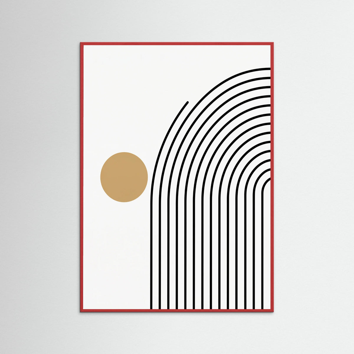 Red Wood Geometric Stillness