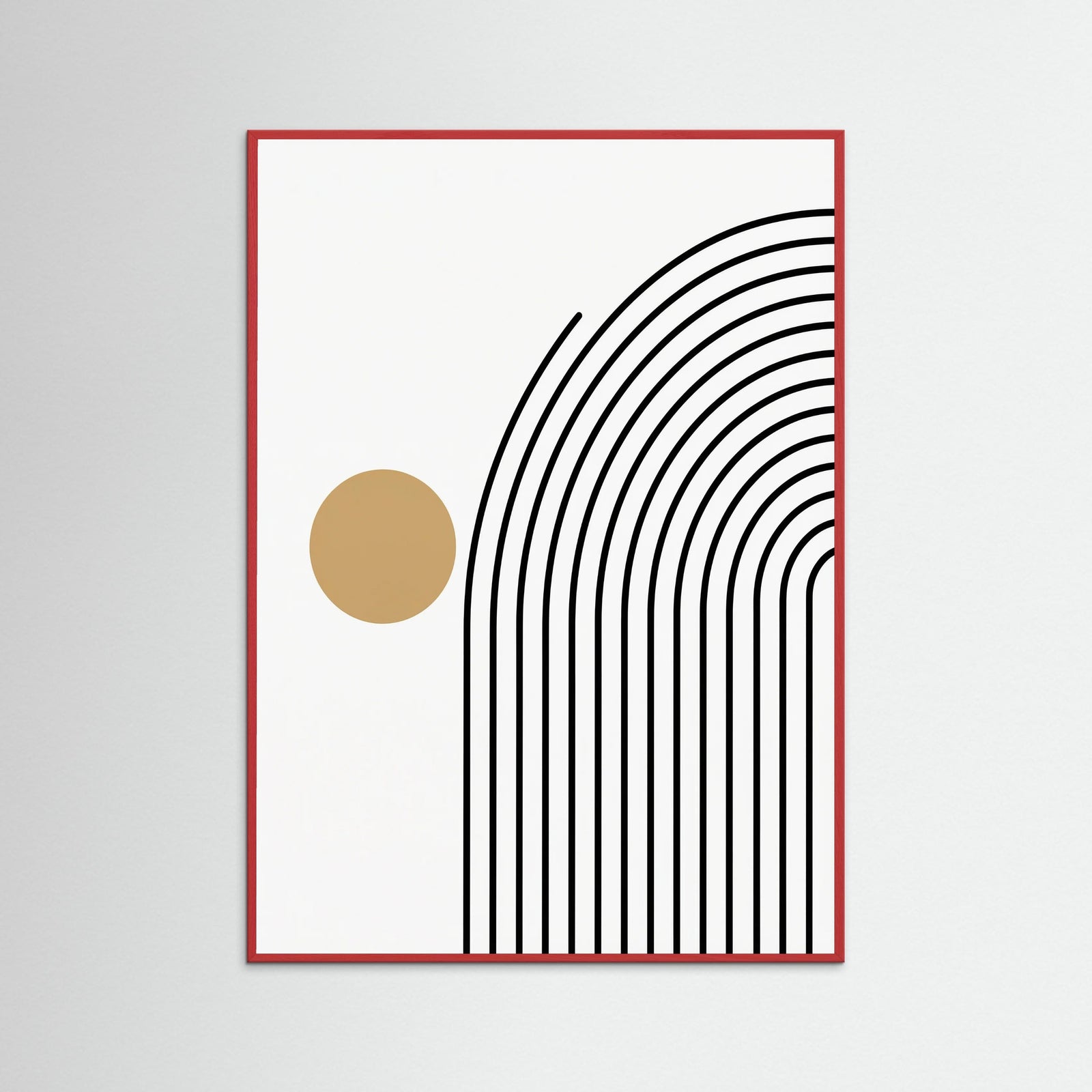 Red Wood Geometric Stillness