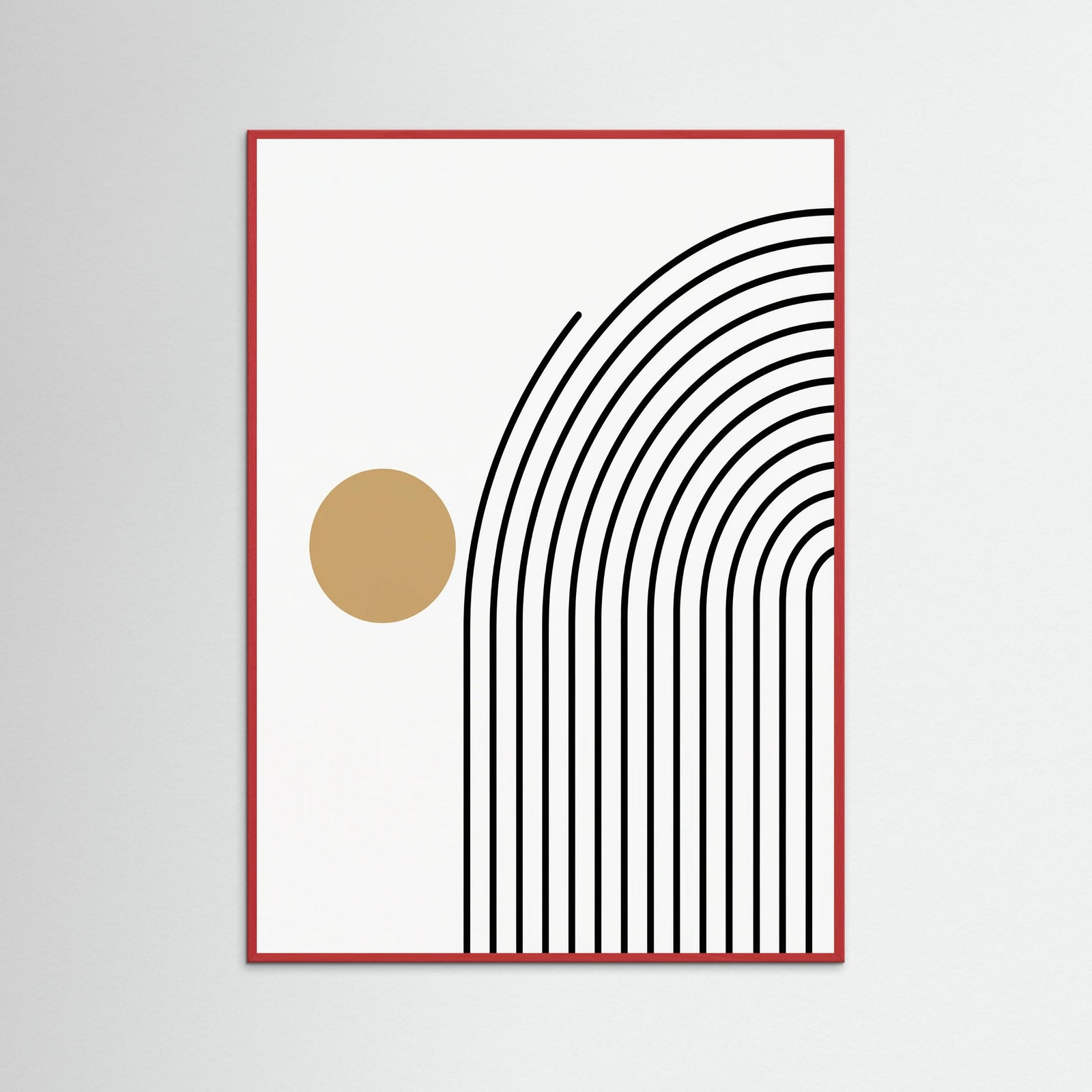 Red Wood Geometric Stillness