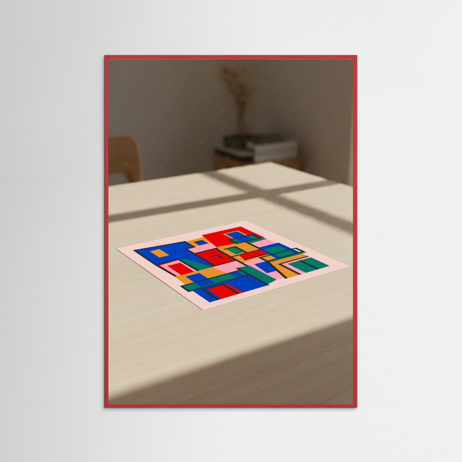 Red Wood Geometric Vessels