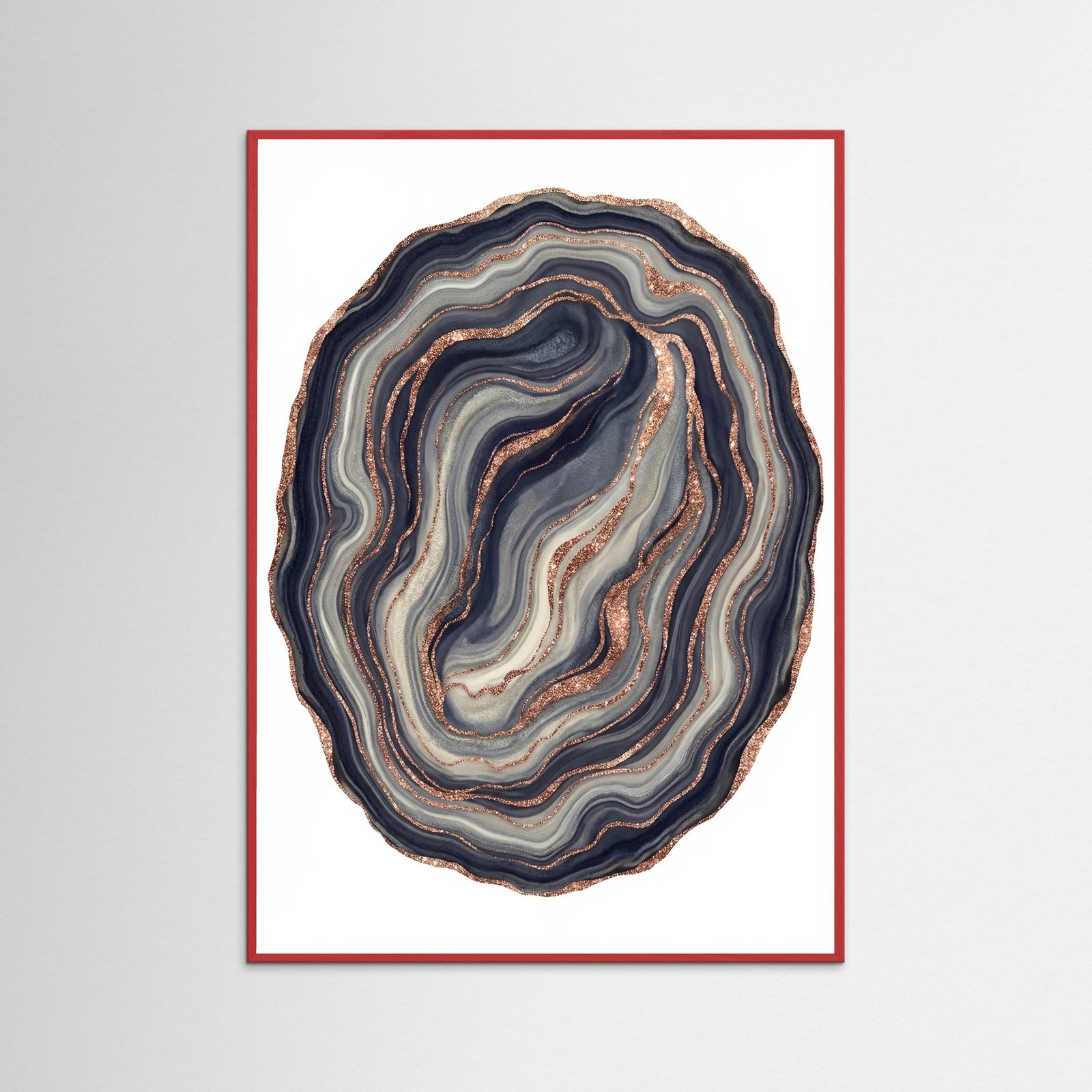 Red Wood Gilded Geode Streams
