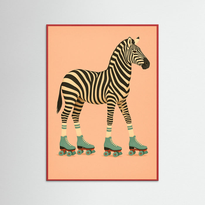 Red Wood Giraffe Roller Skates