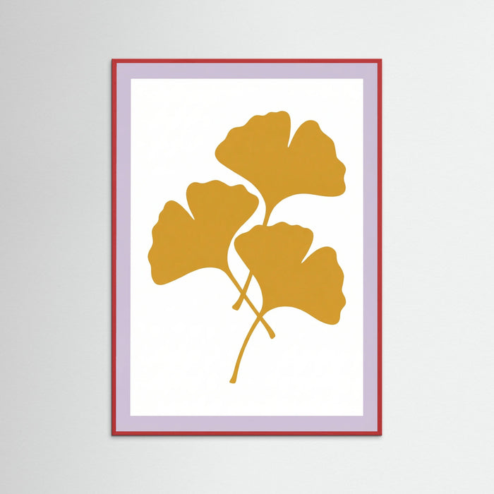 Red Wood Golden Botanical Silhouette