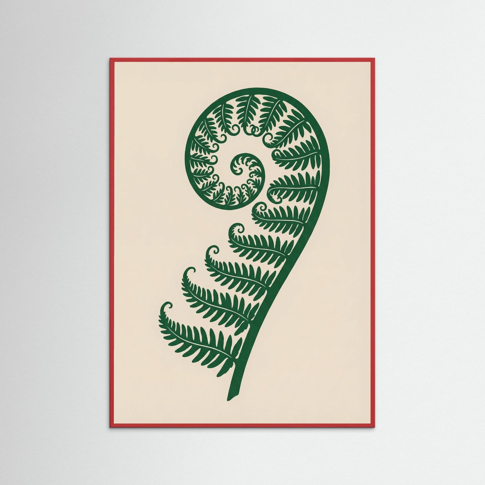 Red Wood Golden Botanical Silhouette