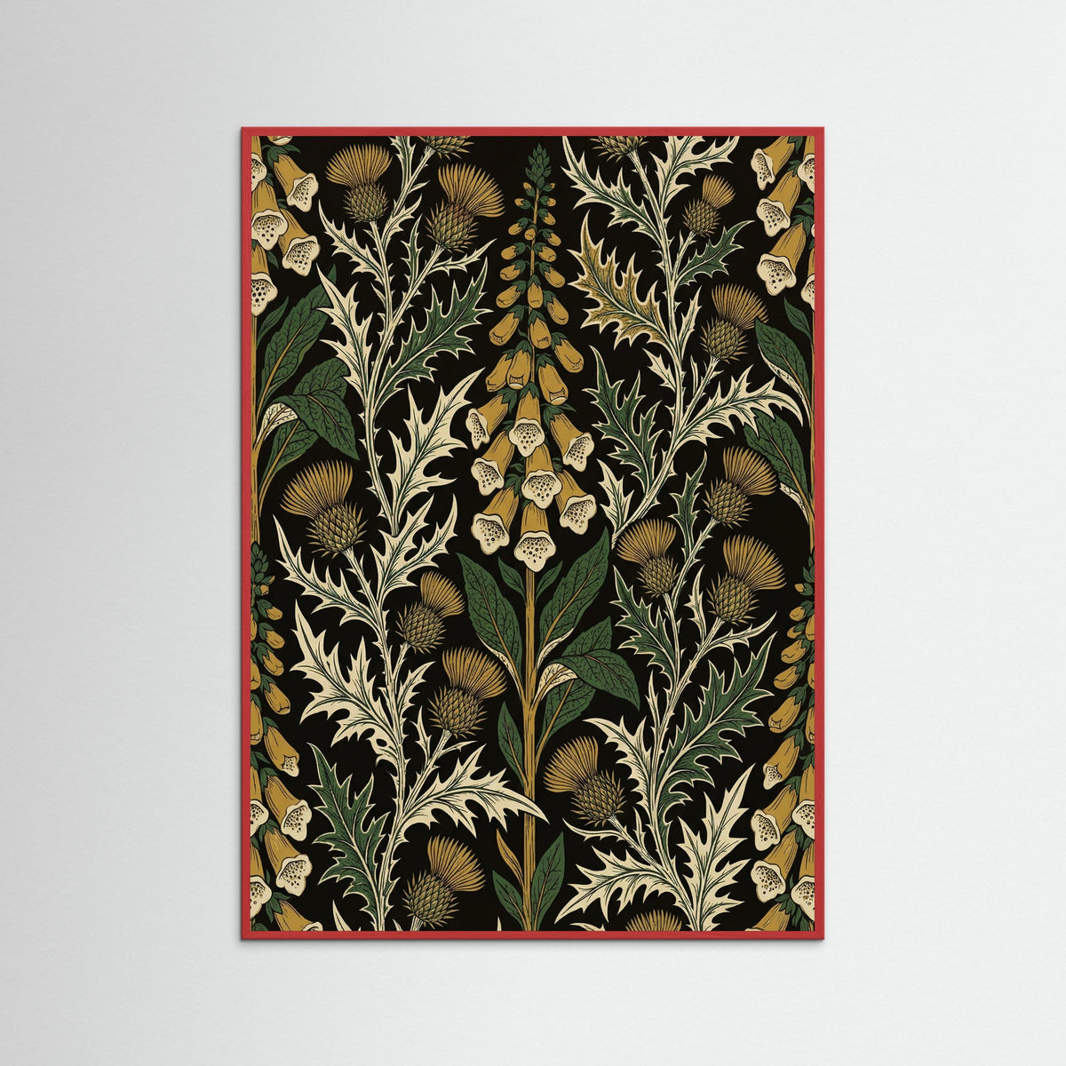 Red Wood Golden Chrysanthemum Bloom