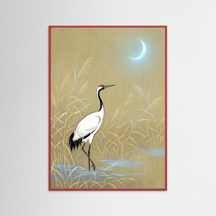 Red Wood Golden Cranes Gold