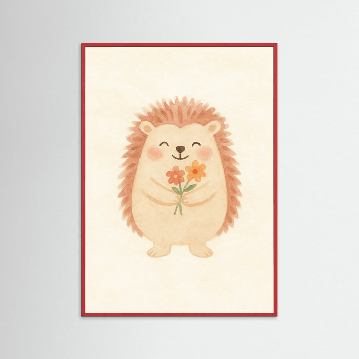 Red Wood Happy Hedgehog