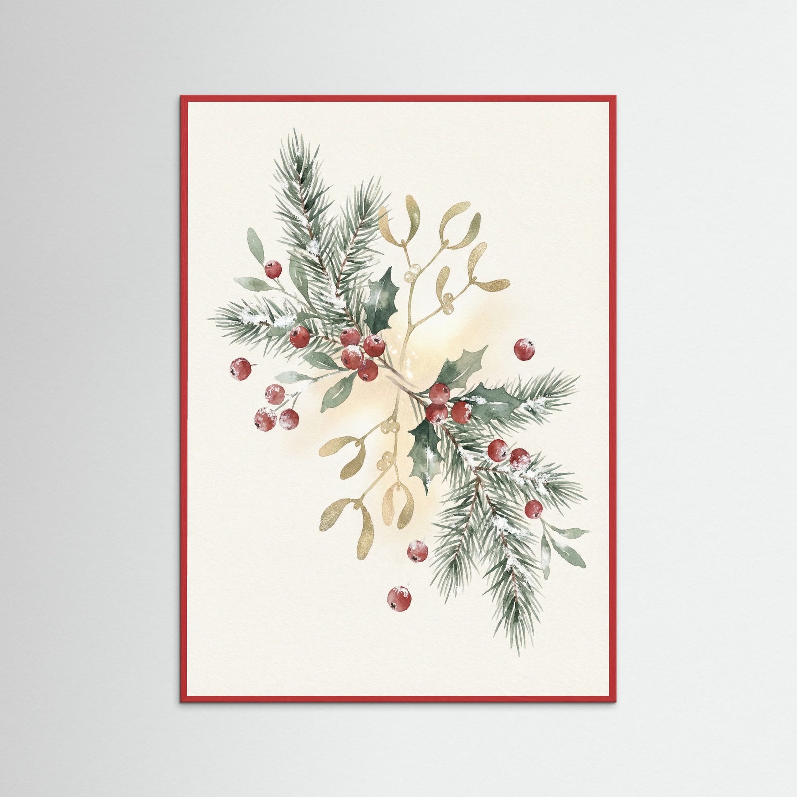 Red Wood Holiday Harmony Wreath