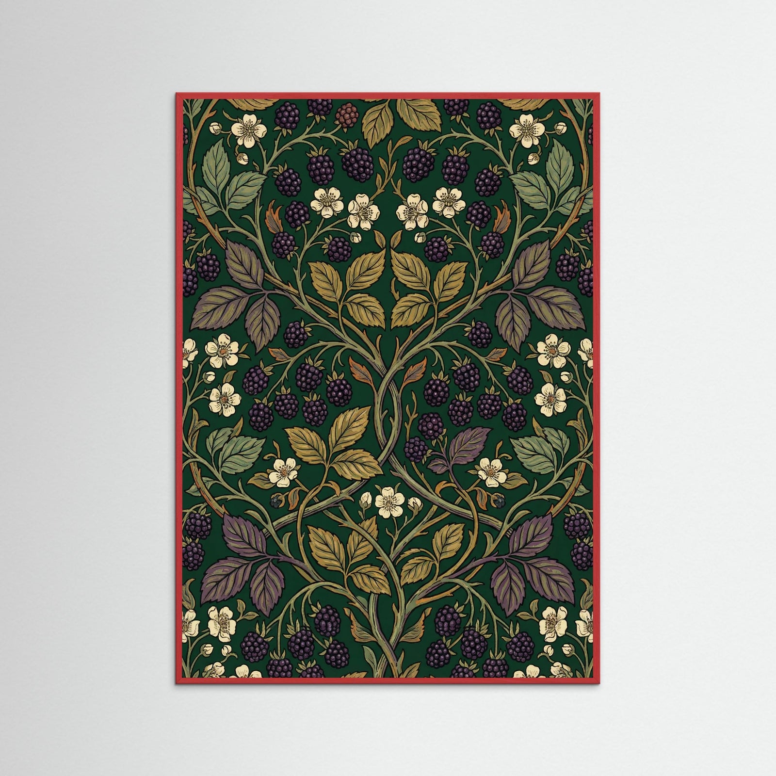 Red Wood Honeysuckle Pattern