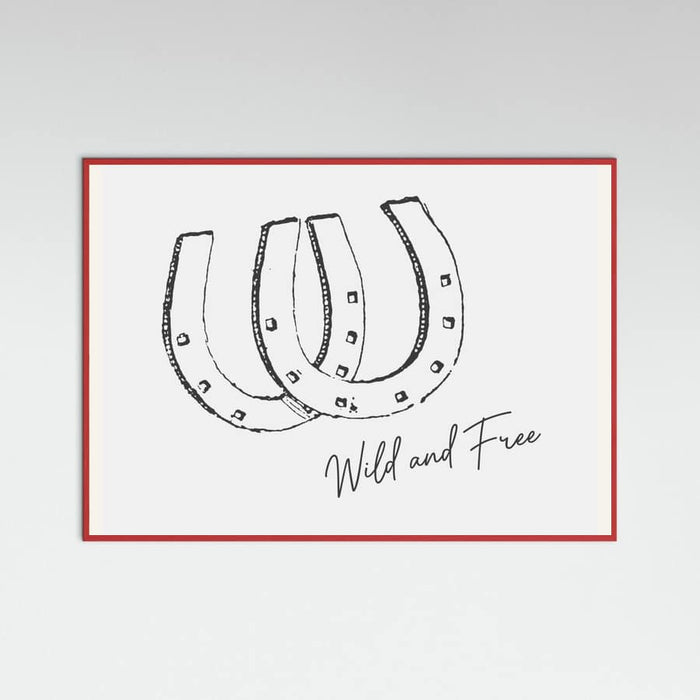 Horseshoe Wild and Free Black Poster – plakat og kunsttryk