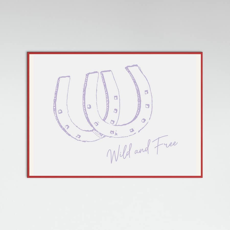 Horseshoe Wild and Free Purple Poster – Poster und Kunstdruck