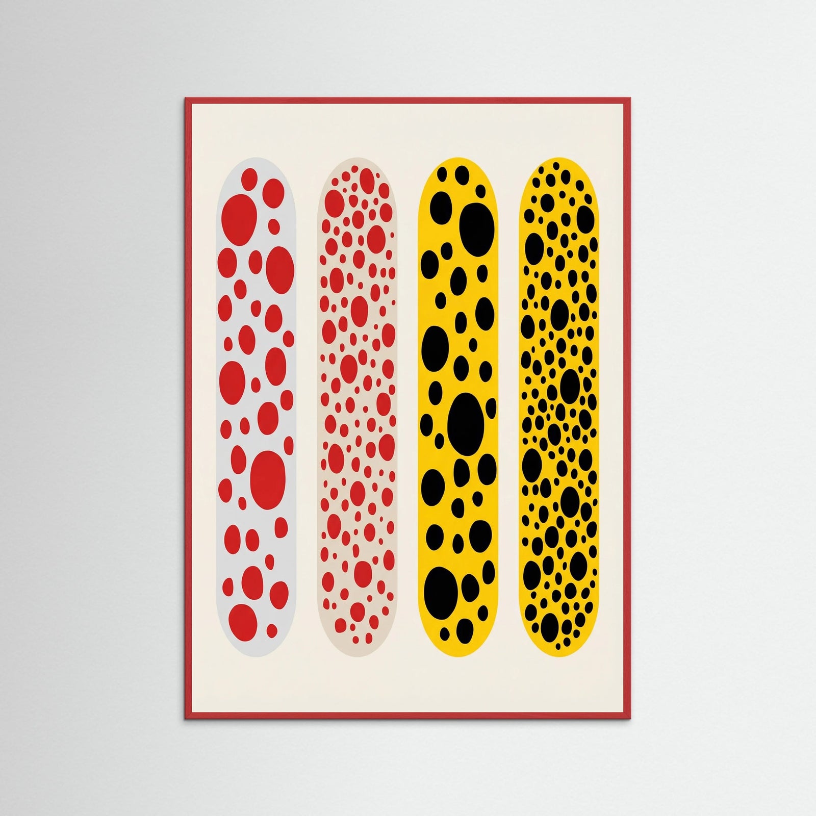Red Wood Infinity Dots Exhibition