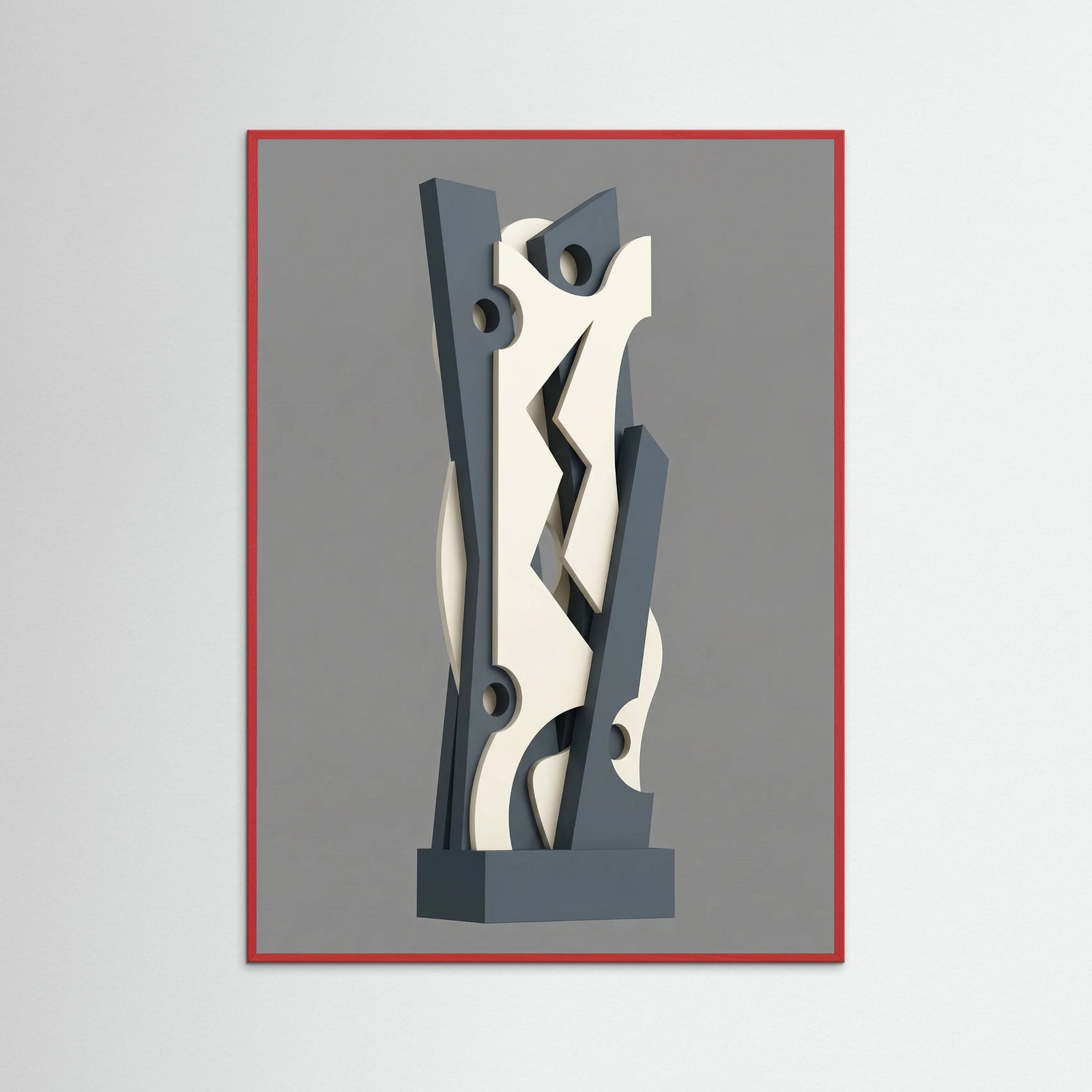 Red Wood Interlocked Forms