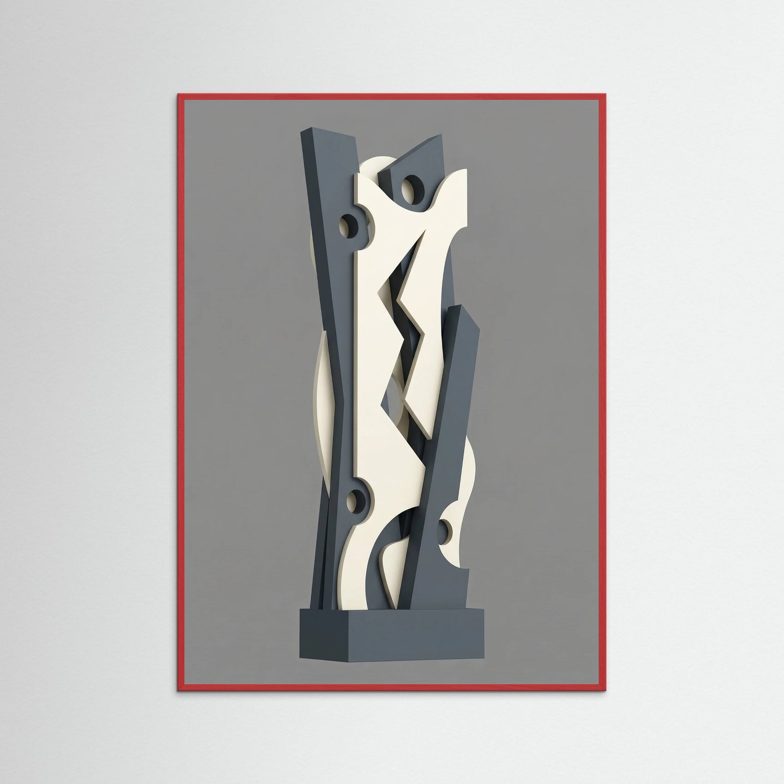 Red Wood Interlocked Forms