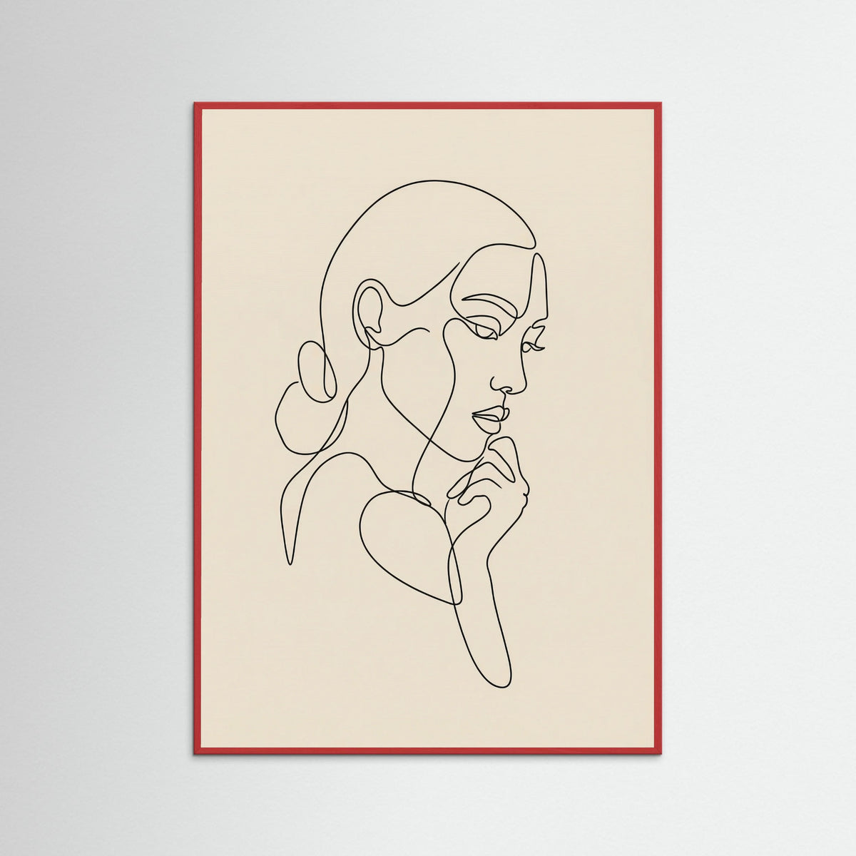 Red Wood Intertwined Faces