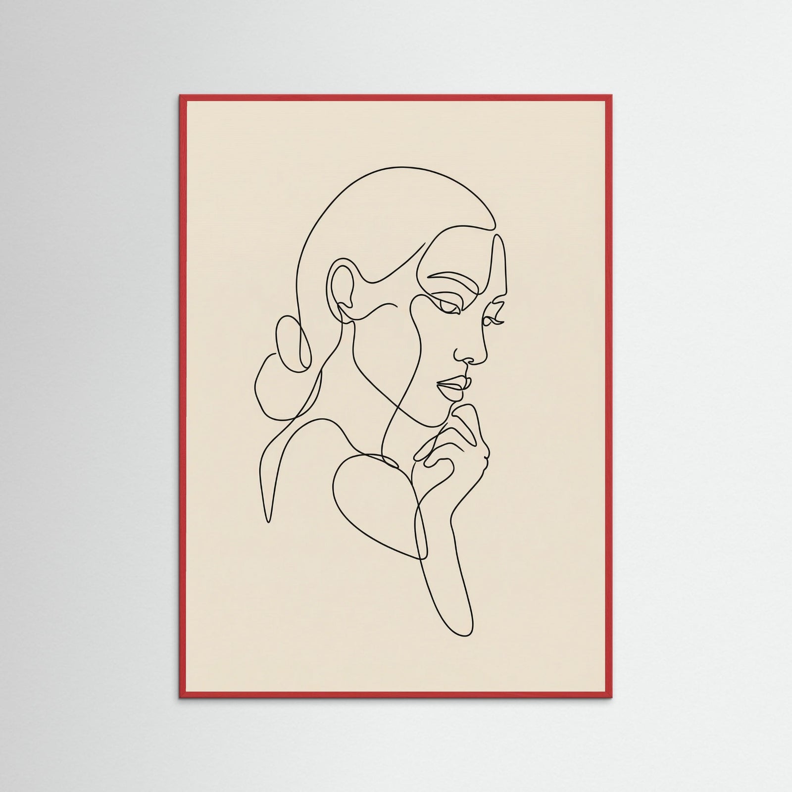 Red Wood Intertwined Faces