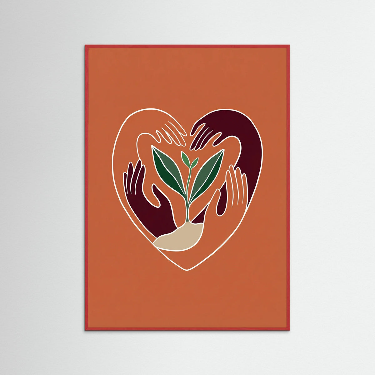 Red Wood Intertwined Forms Brown