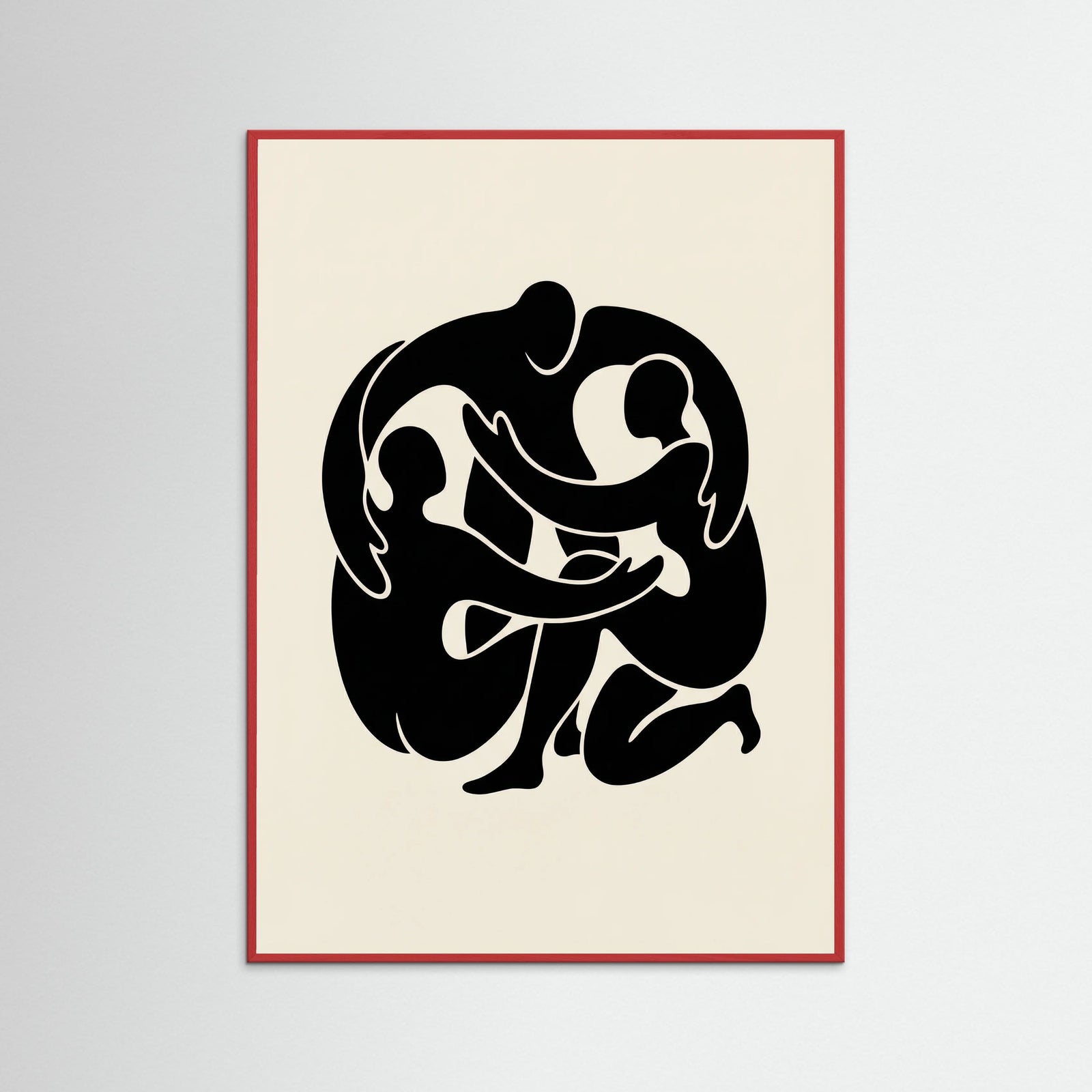 Red Wood Intertwined Gaze Black