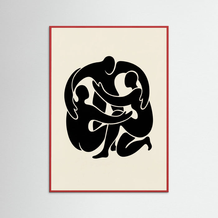 Red Wood Intertwined Gaze Black
