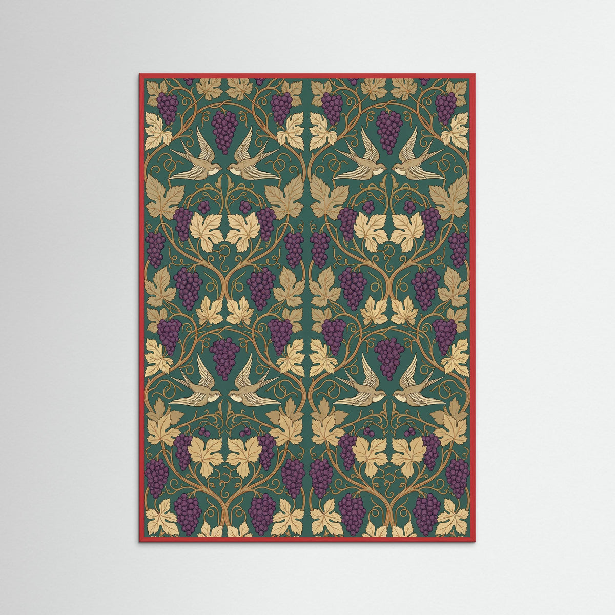 Red Wood Intricate Botanical Flourish