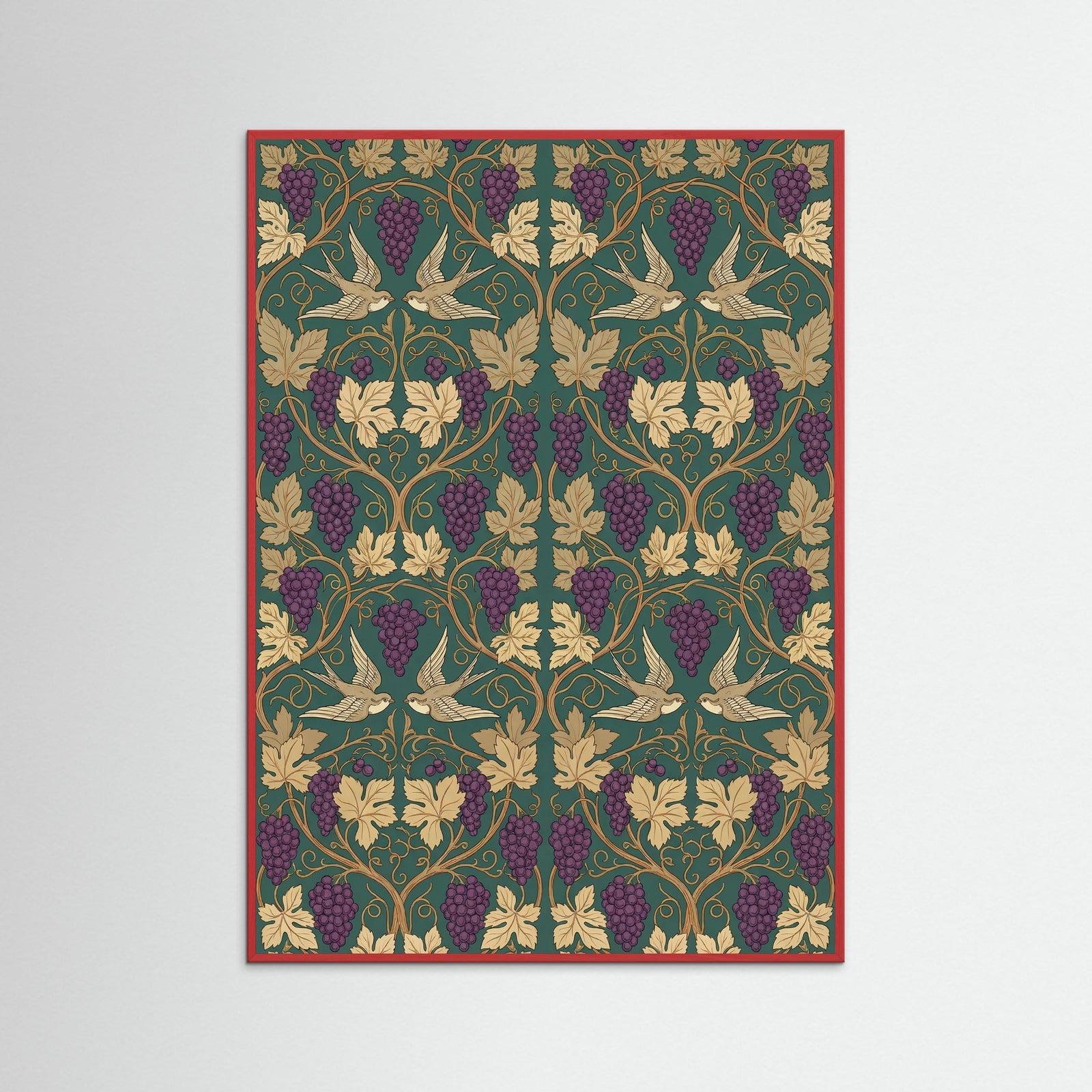 Red Wood Intricate Botanical Flourish