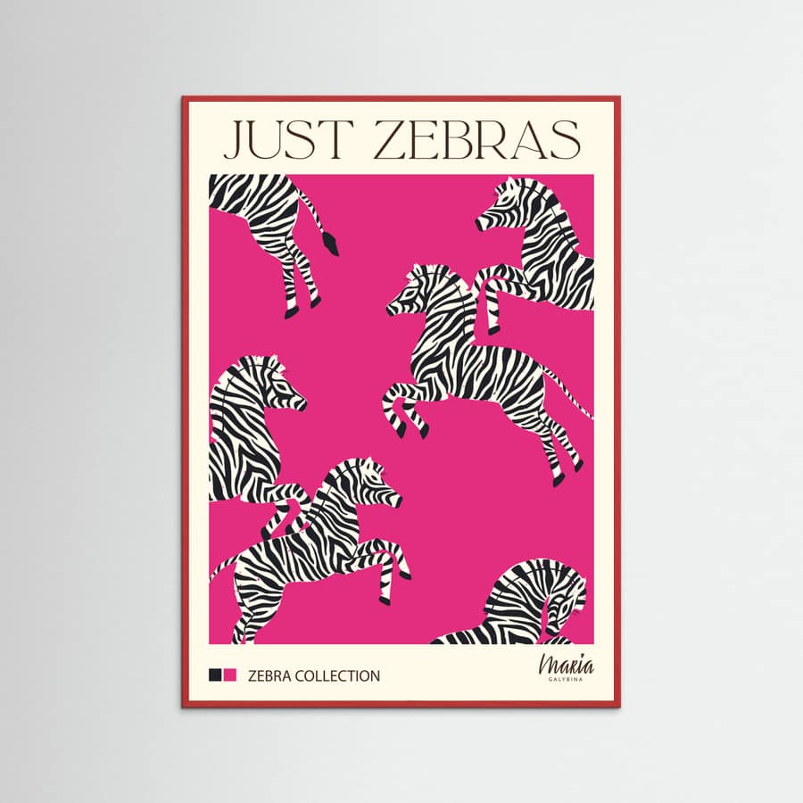 JUST ZEBRAS. Zebra Collection Poster – poster and art print