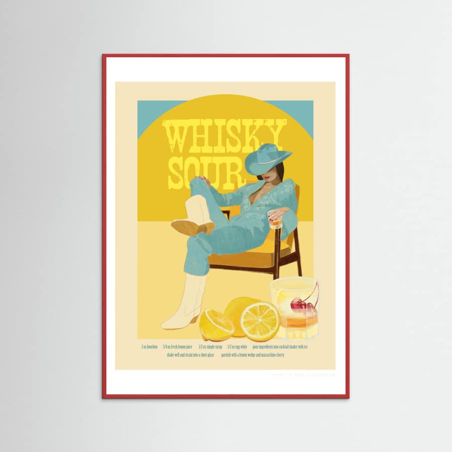 Red Wood Jlr Cocktails Whiskysour Poster