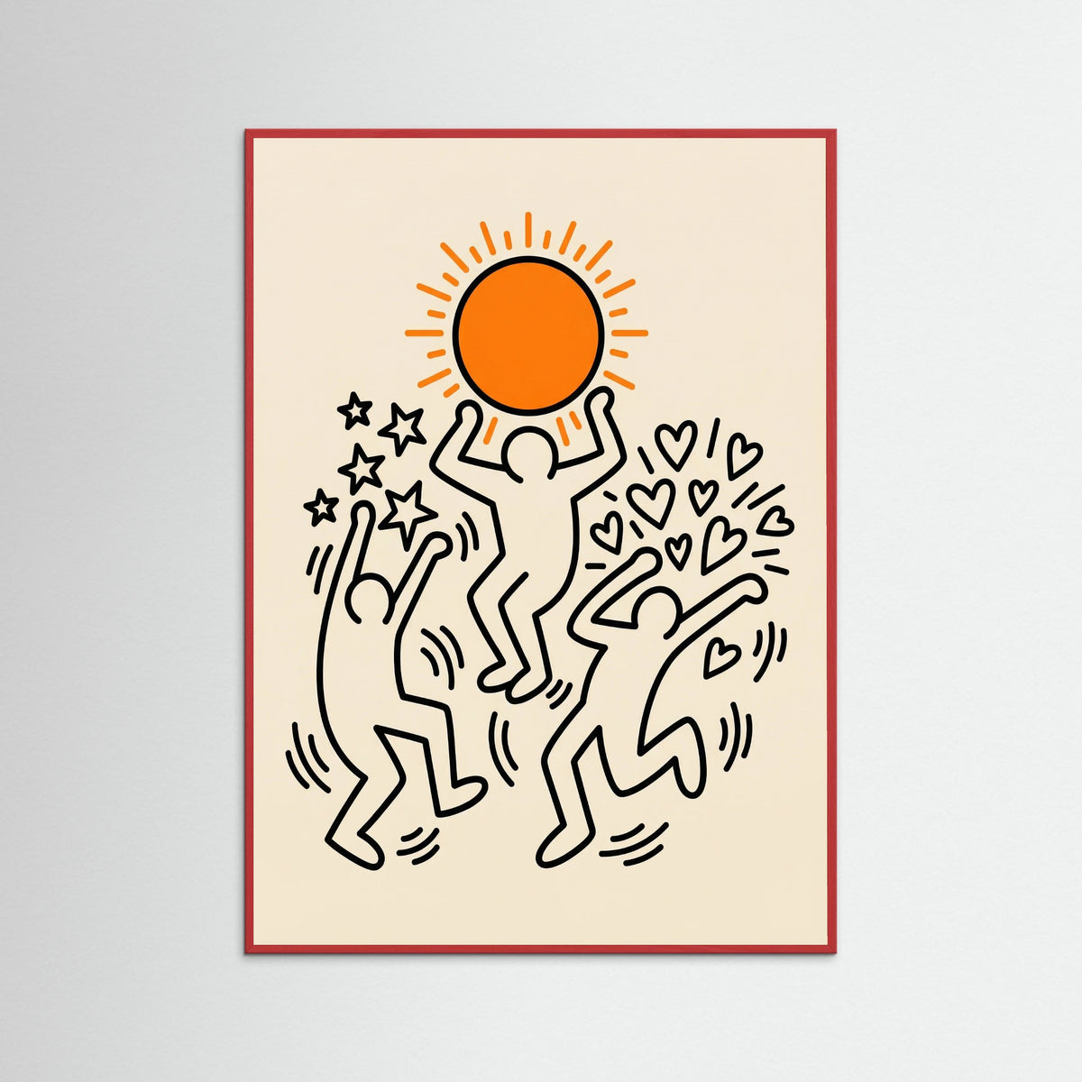 Red Wood Joyful Floral Dance