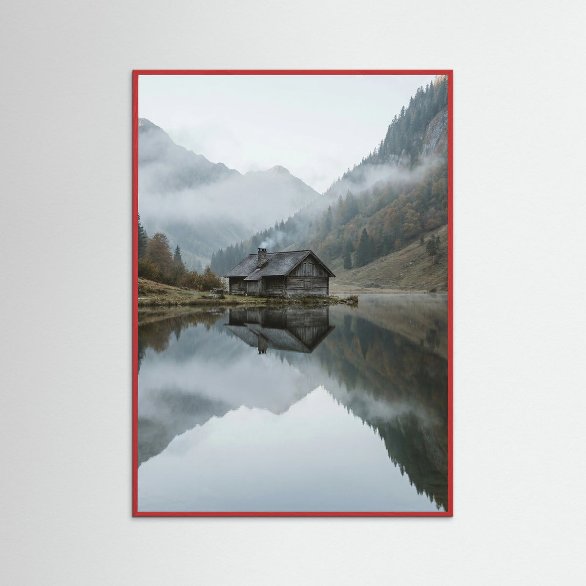 Red Wood Lake Reflection Serenity