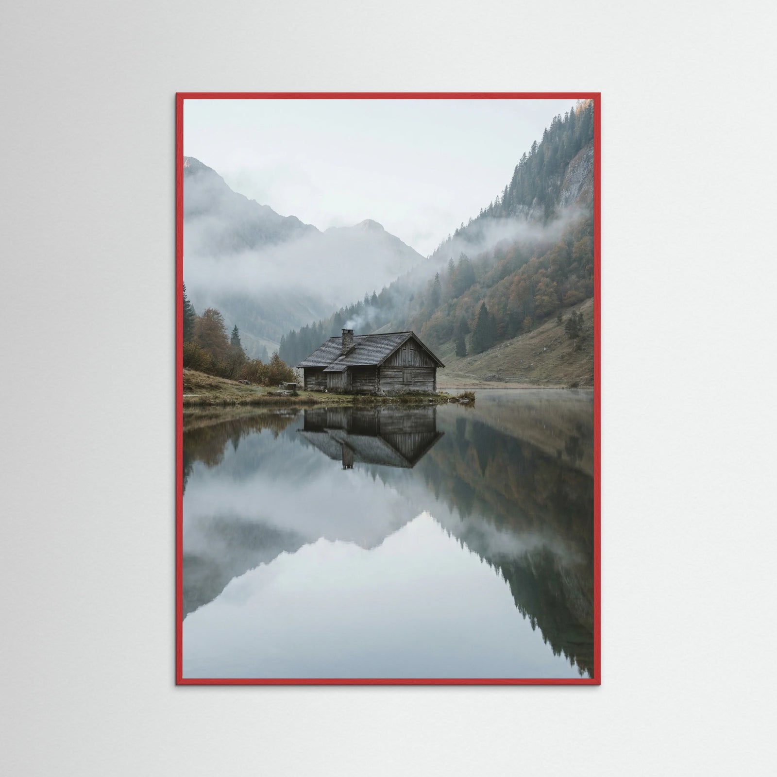 Red Wood Lake Reflection Serenity